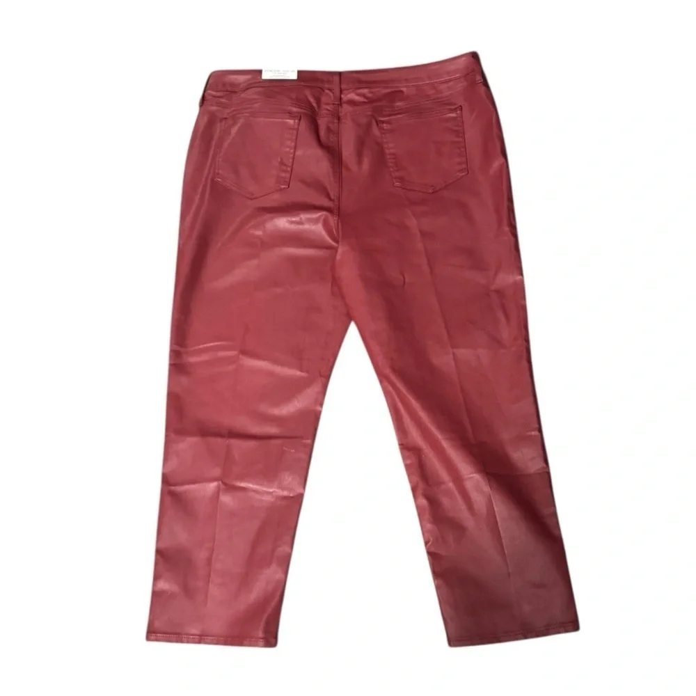 Chico's Burgundy Coated So Slimming Ankle Pants Size 20